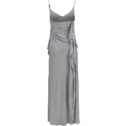 Gray Viscose Casual Dress