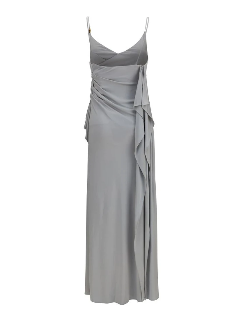 Gray Viscose Casual Dress