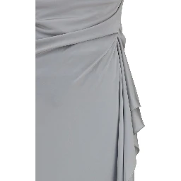 Gray Viscose Casual Dress