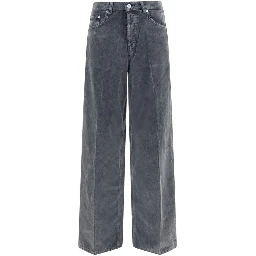 Gray Cotton Casual Pants