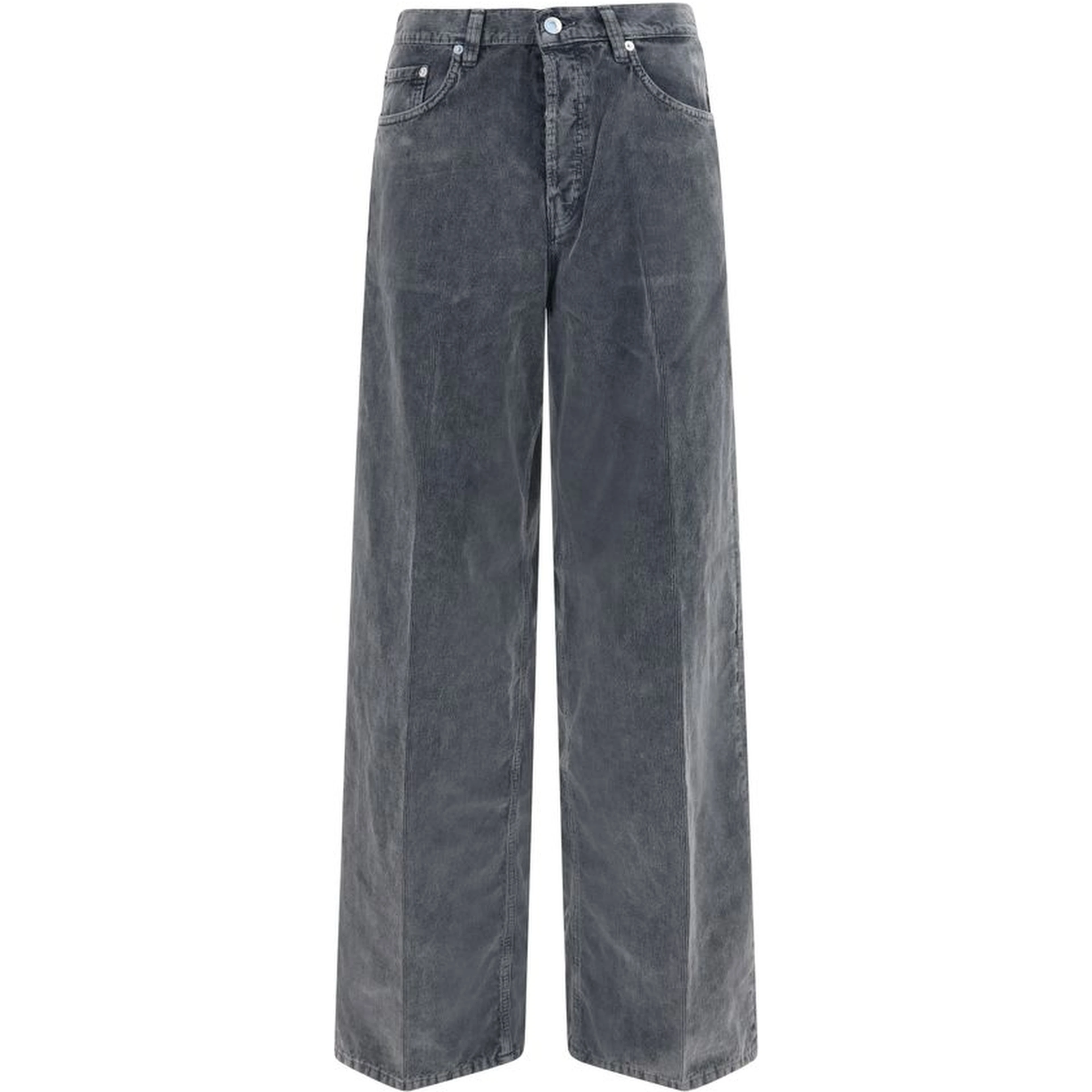 Gray Cotton Casual Pants