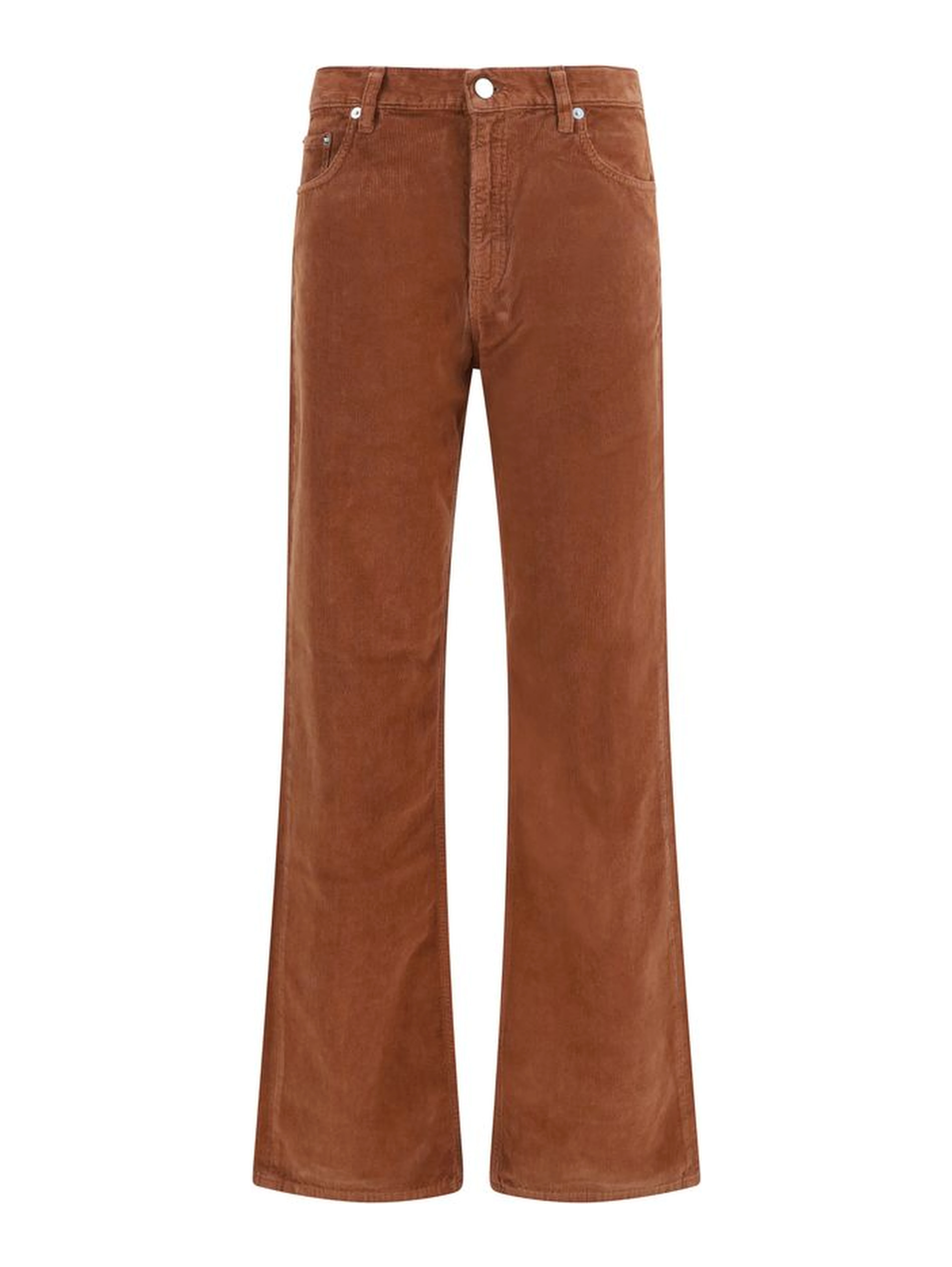 Brown Cotton Casual Pants