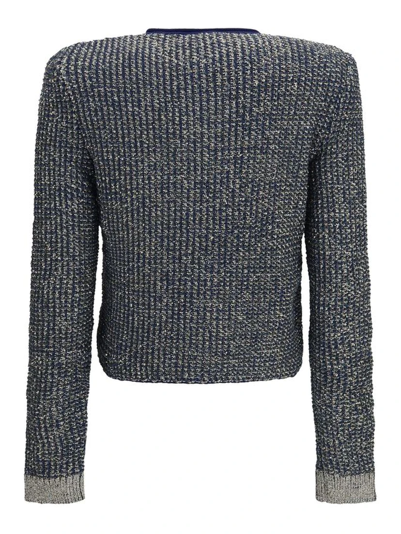 Blue Polyamide Cardigan
