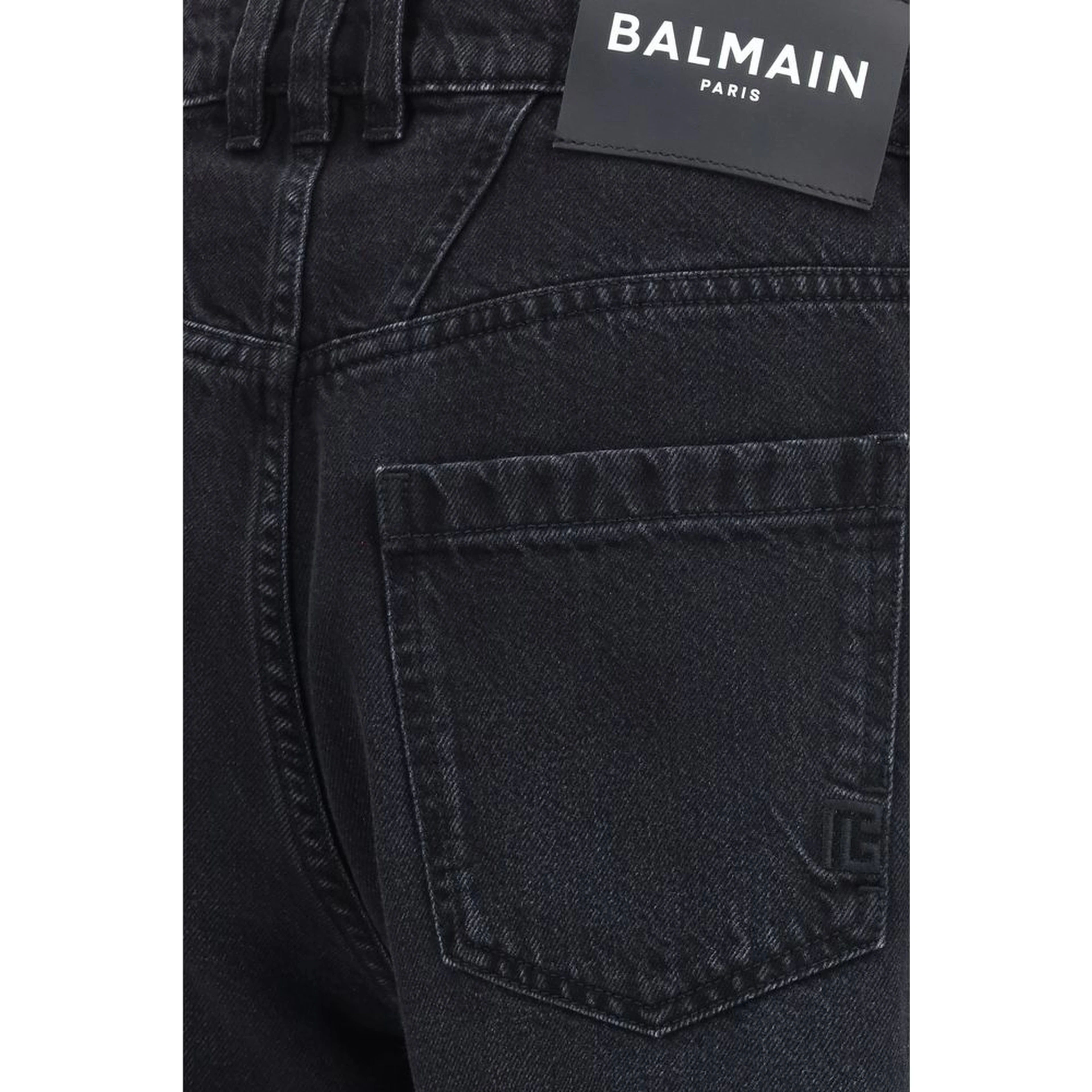 Black Cotton Straight-Leg Jeans