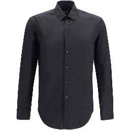 Black Cotton Dress Shirt