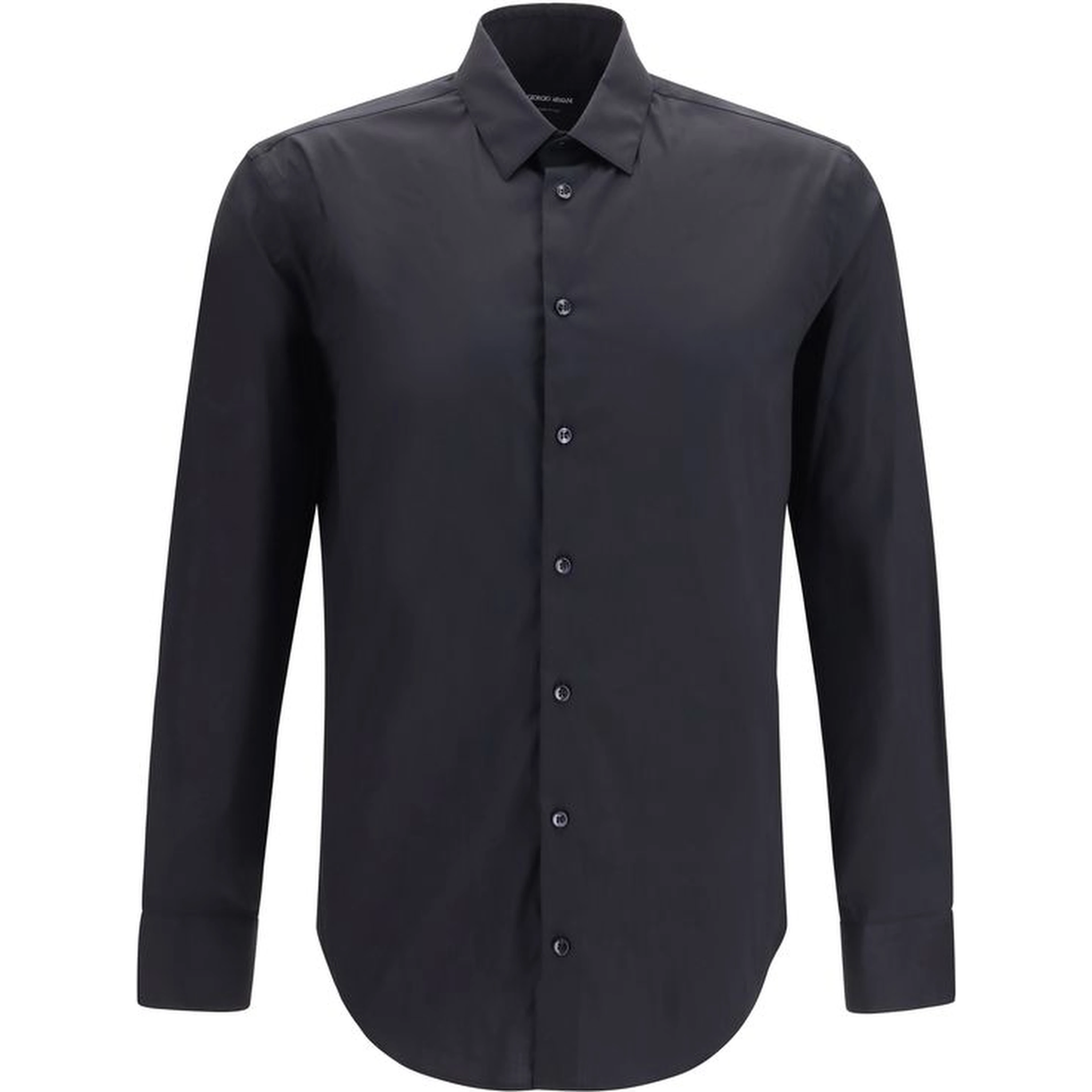 Black Cotton Dress Shirt