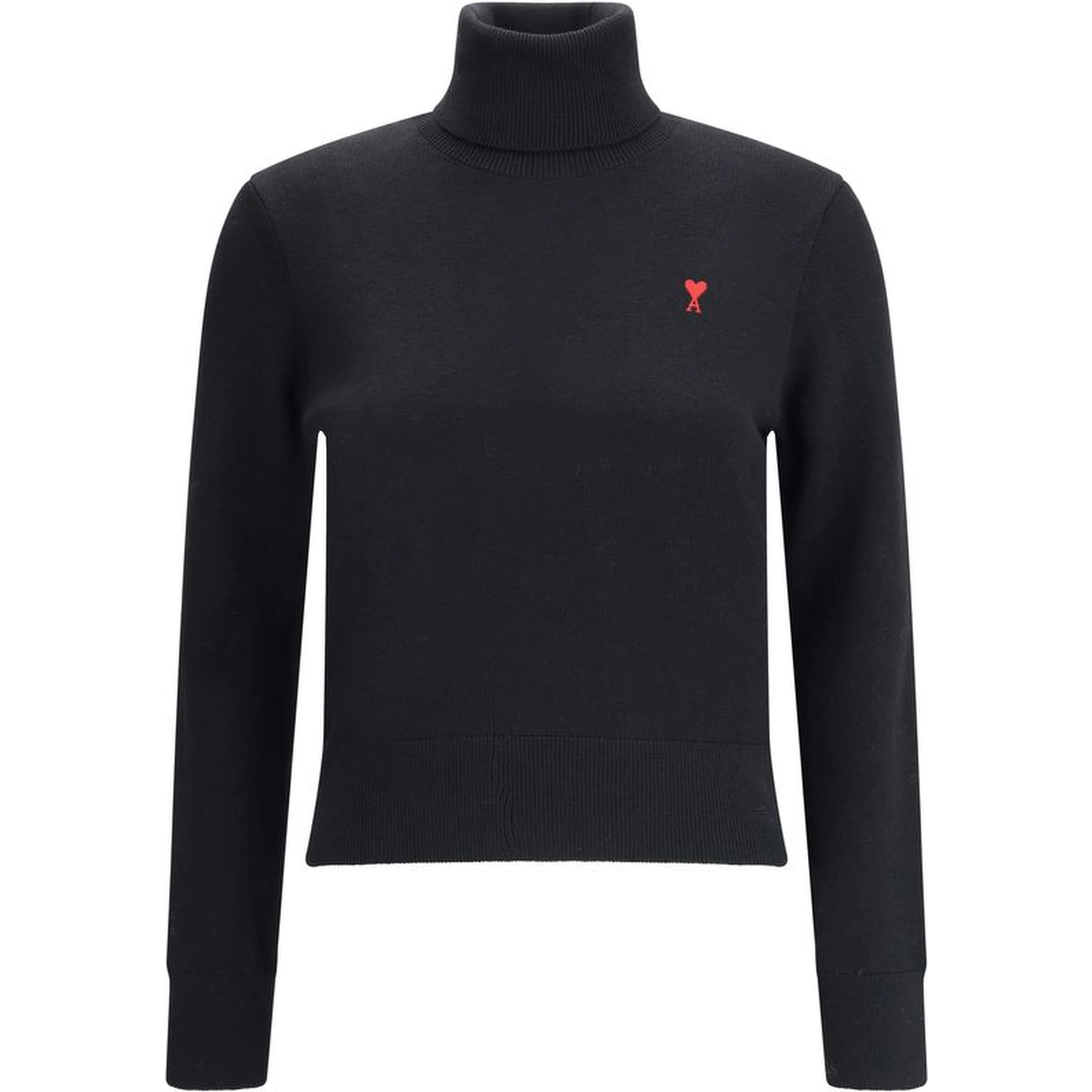Black Merino Wool Turtleneck