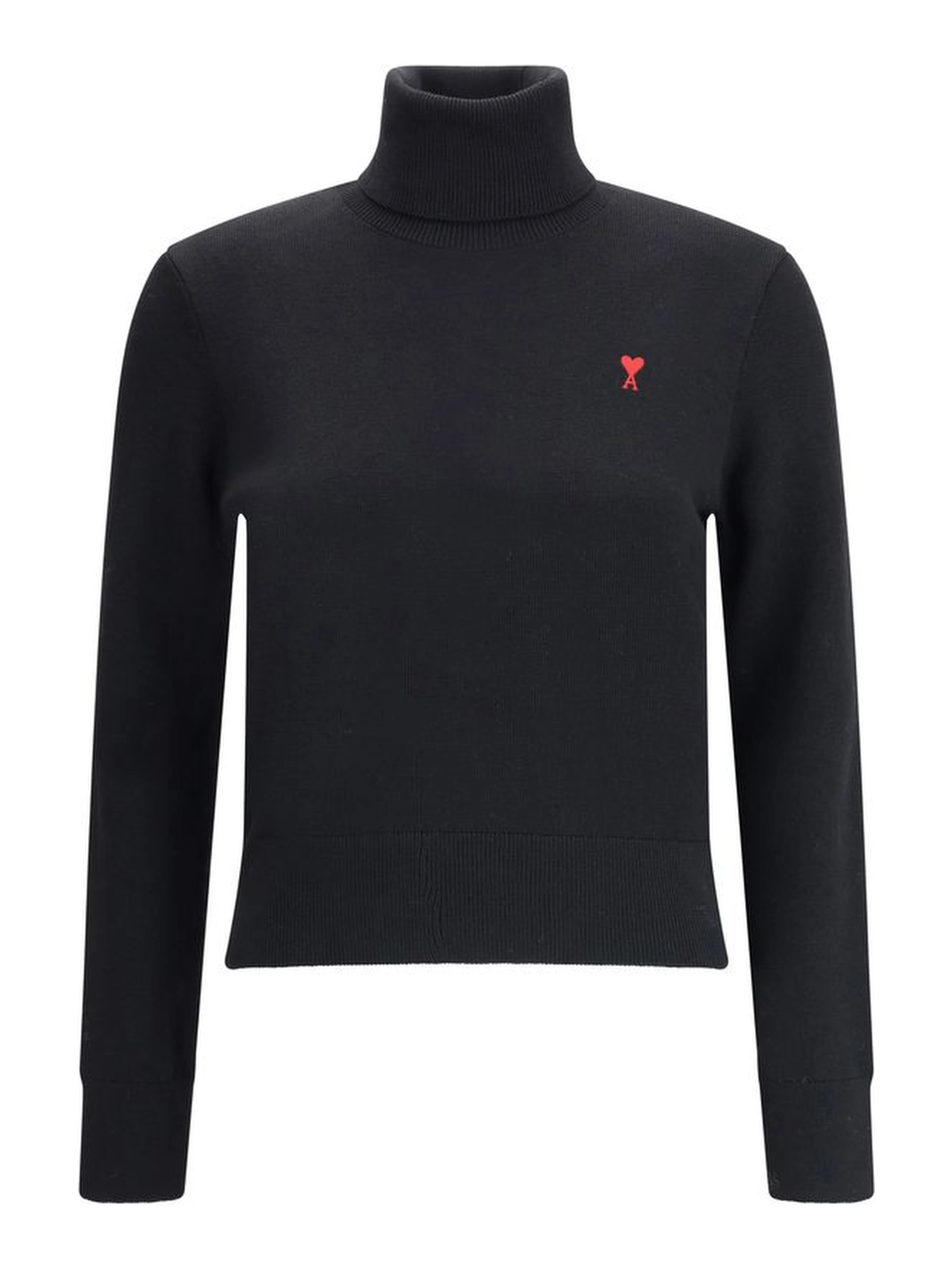 Black Merino Wool Turtleneck