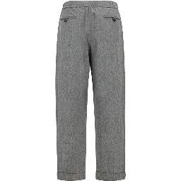 Gray Wool Oves Aries Casual Pants