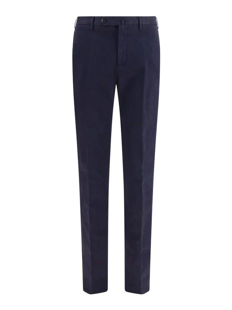 Blue Elastane Casual Pants