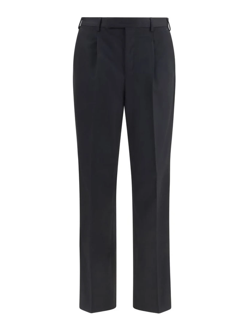 Black Wool Oves Aries Casual Pants