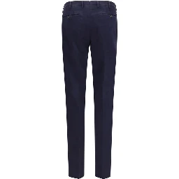 Blue Elastane Casual Pants