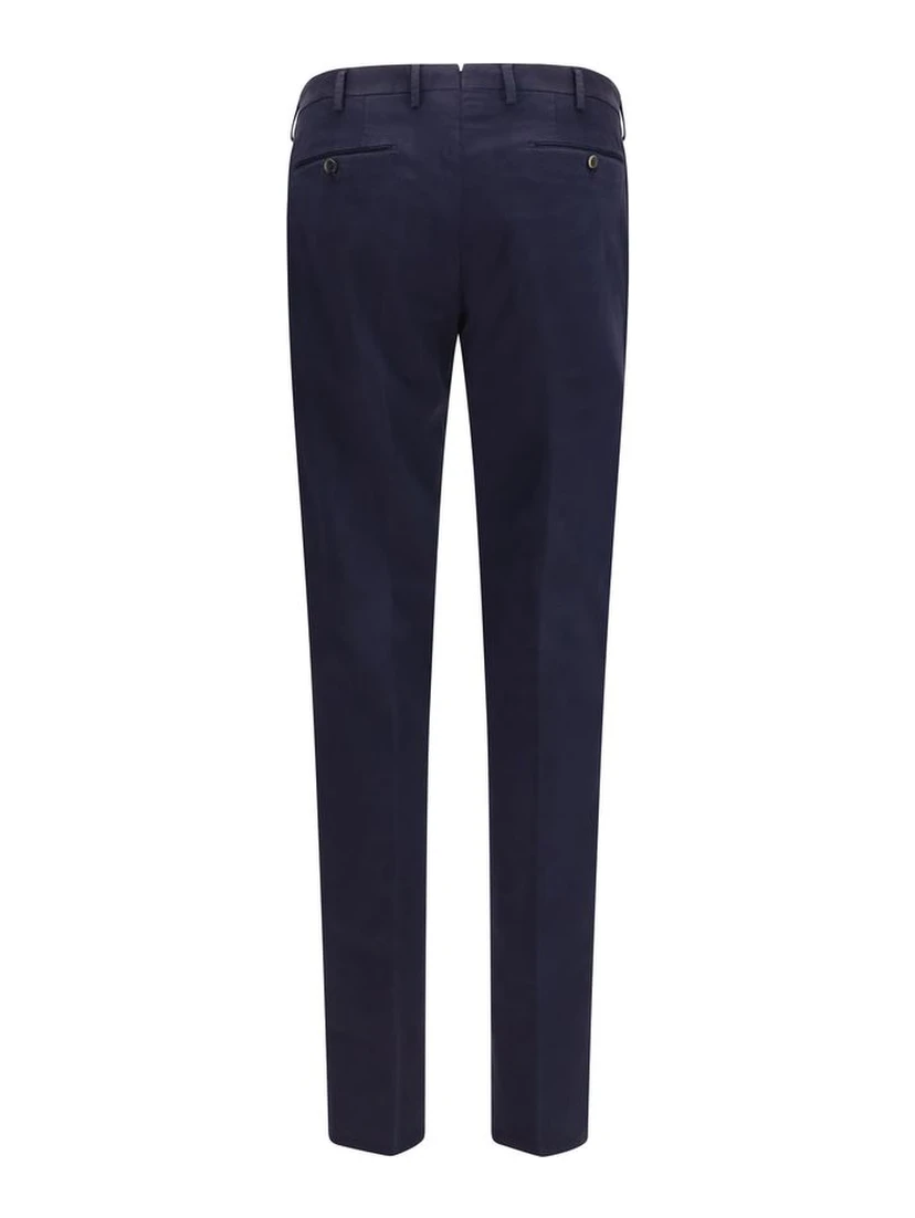 Blue Elastane Casual Pants