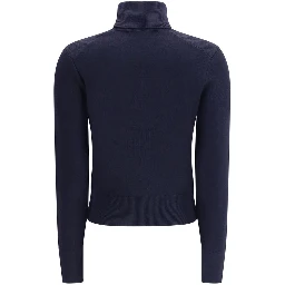 Blue Merino Wool Turtleneck