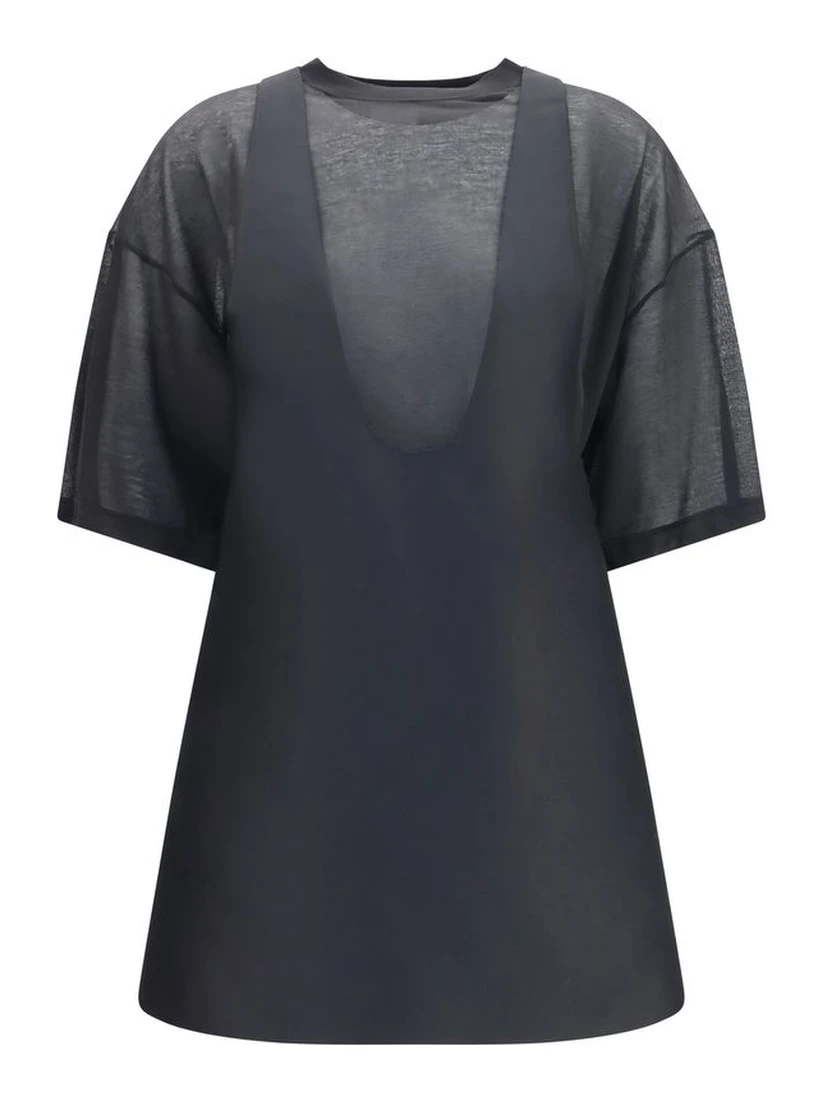 Black Wool Oves Aries Casual Dress