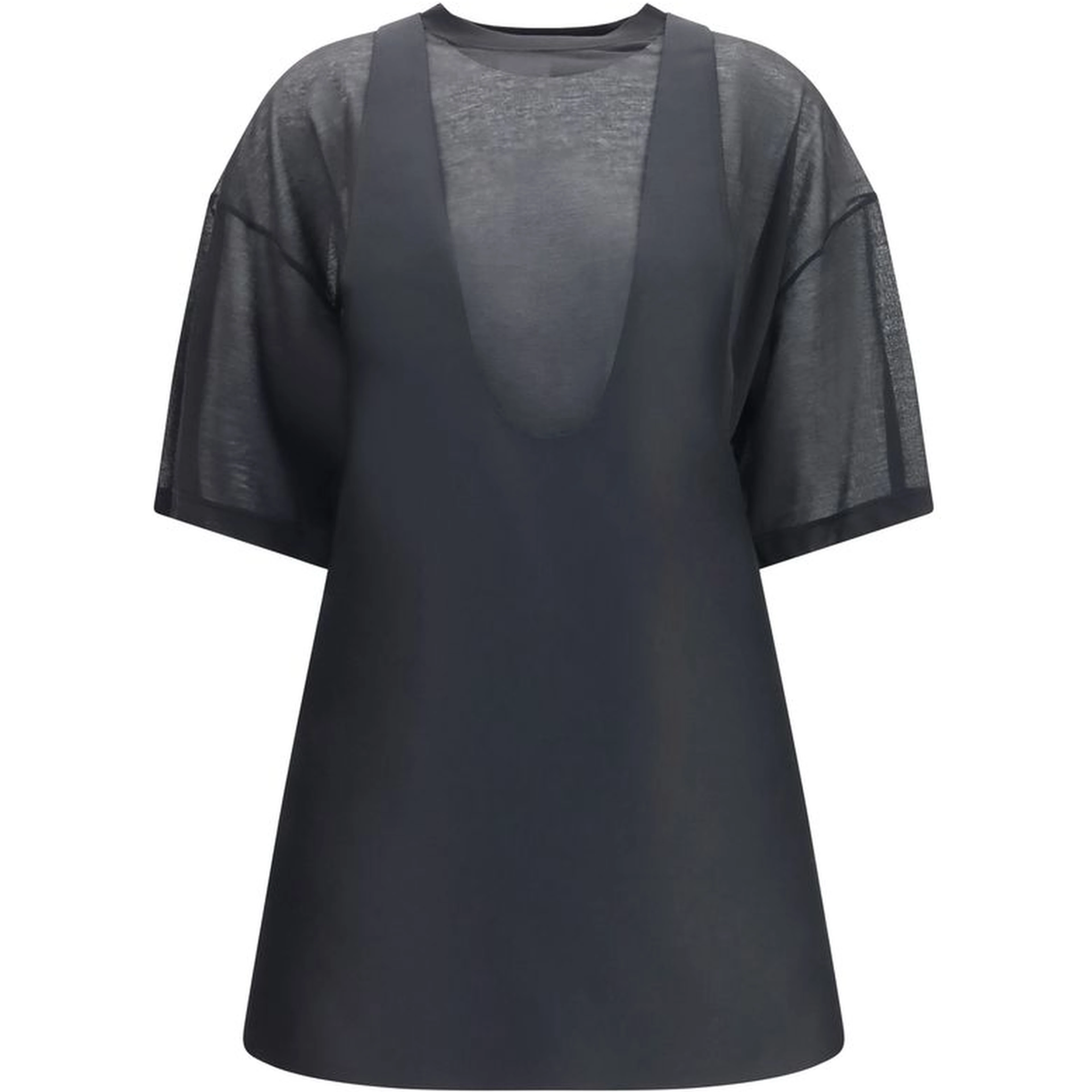 Black Wool Oves Aries Casual Dress