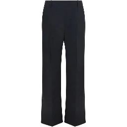 Black Polyester Casual Pants
