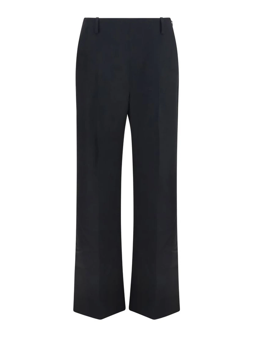 Black Polyester Casual Pants