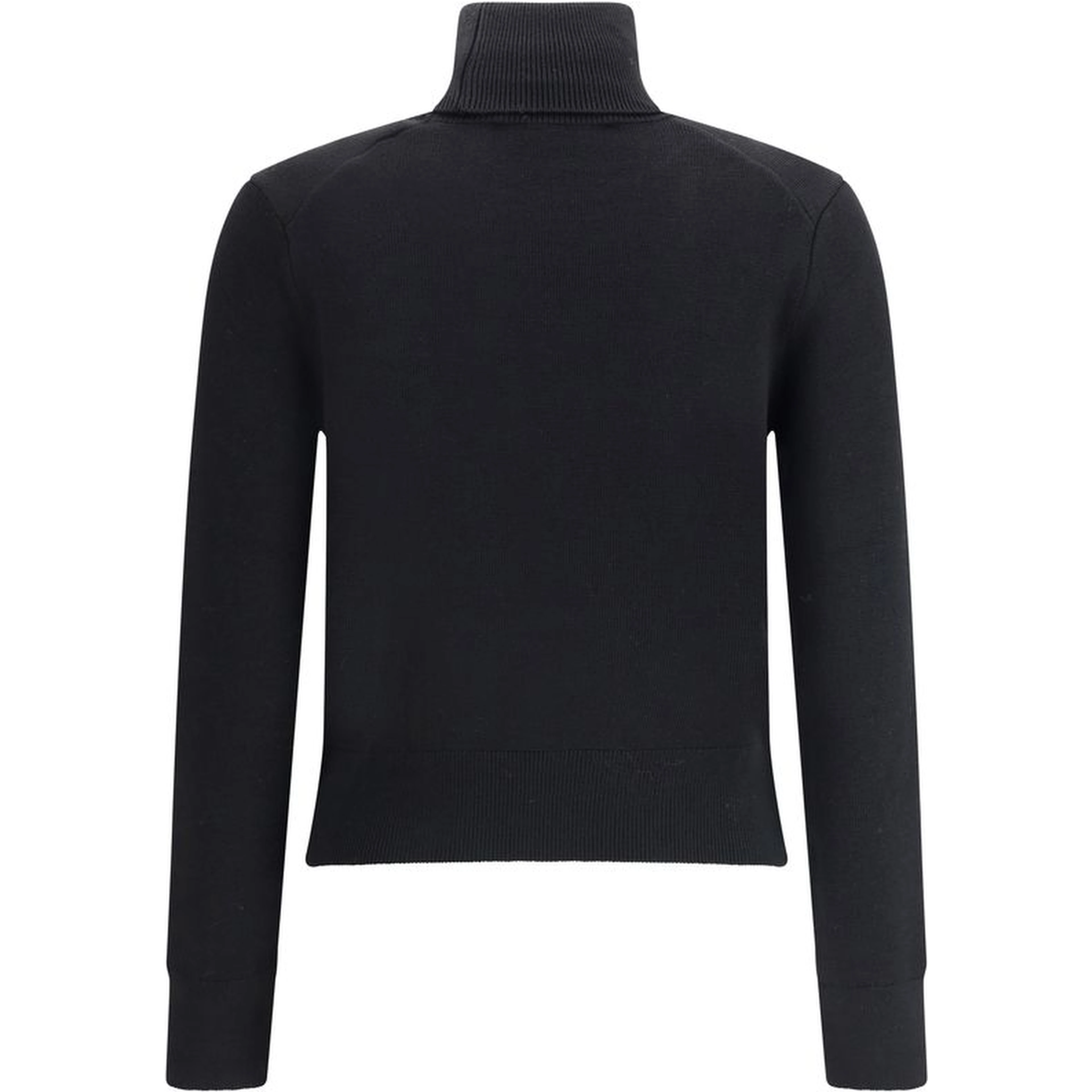 Black Merino Wool Turtleneck