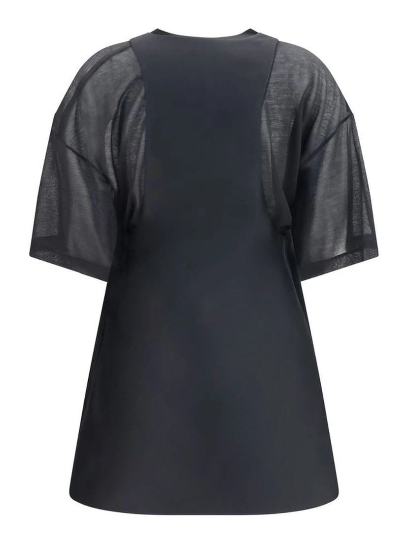 Black Wool Oves Aries Casual Dress
