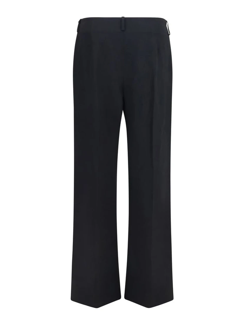 Black Polyester Casual Pants