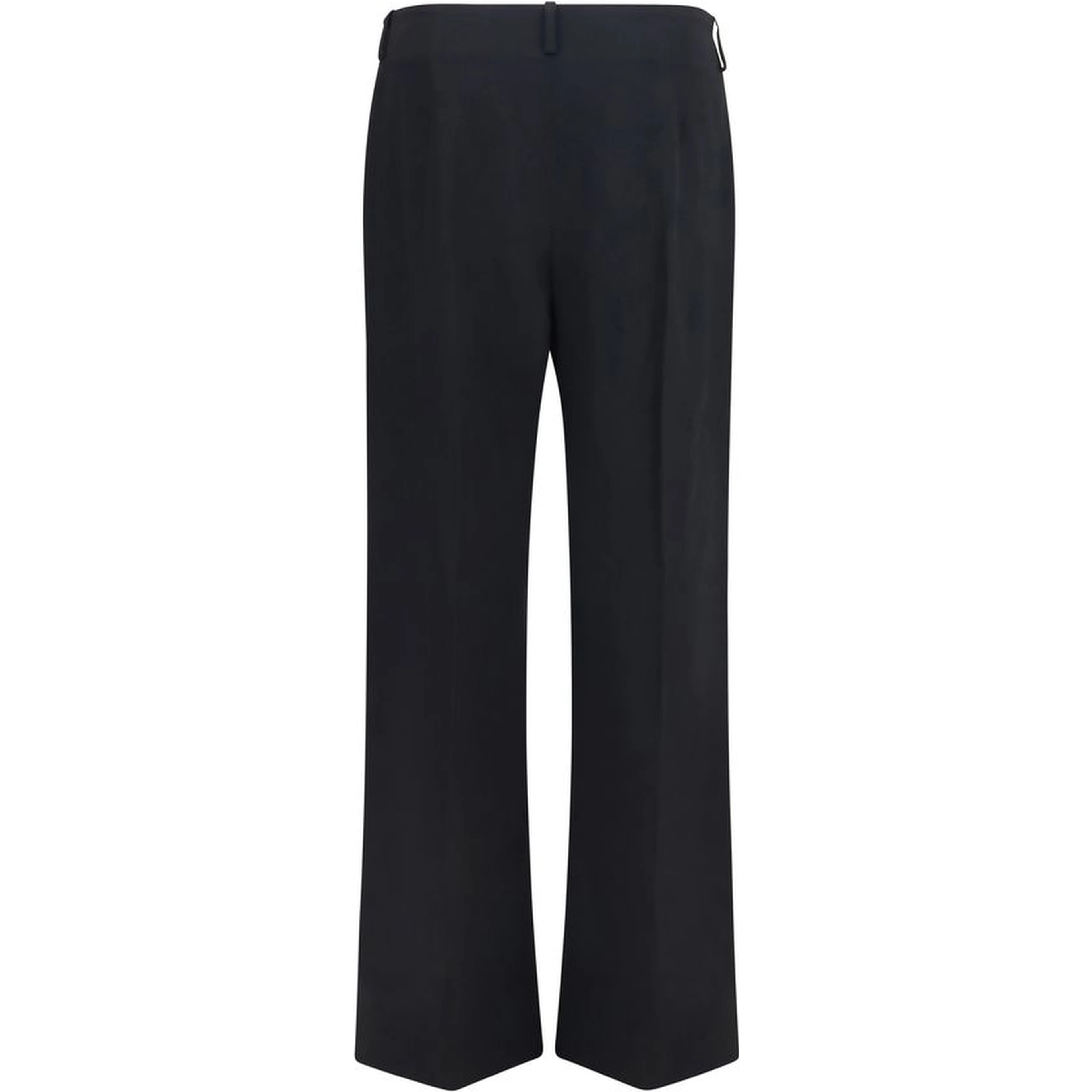 Black Polyester Casual Pants