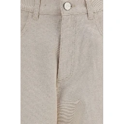 Beige Cotton Straight-Leg Jeans