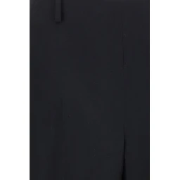 Black Polyester Casual Pants