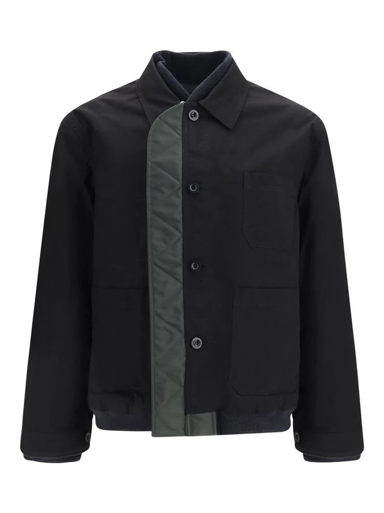 Black Nylon Bomber
