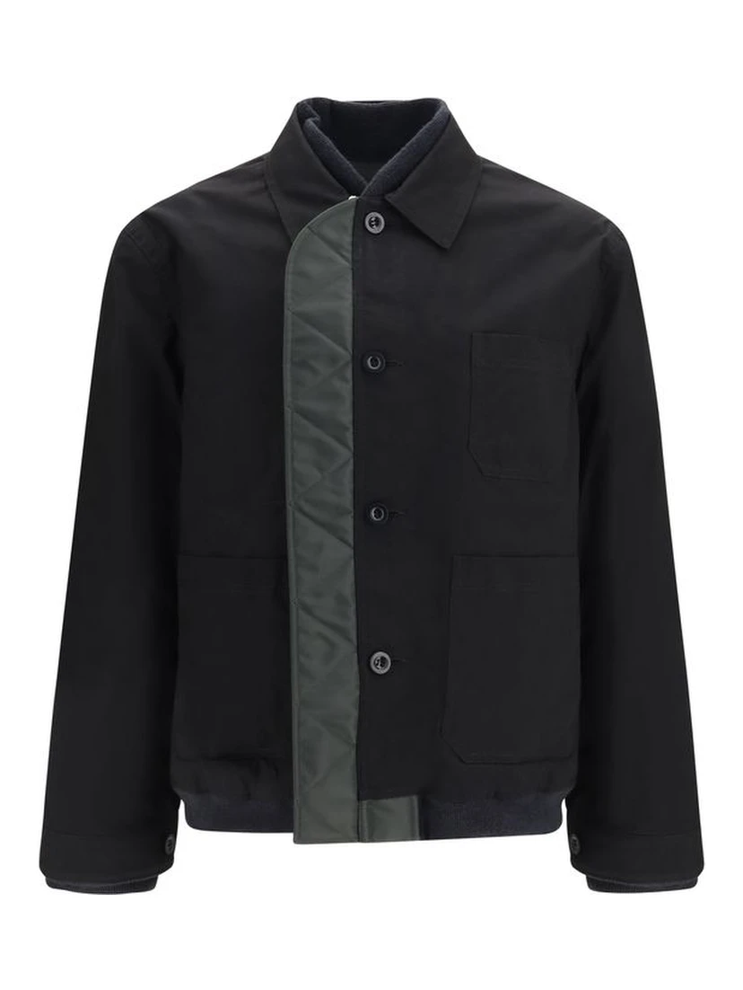 Black Nylon Bomber