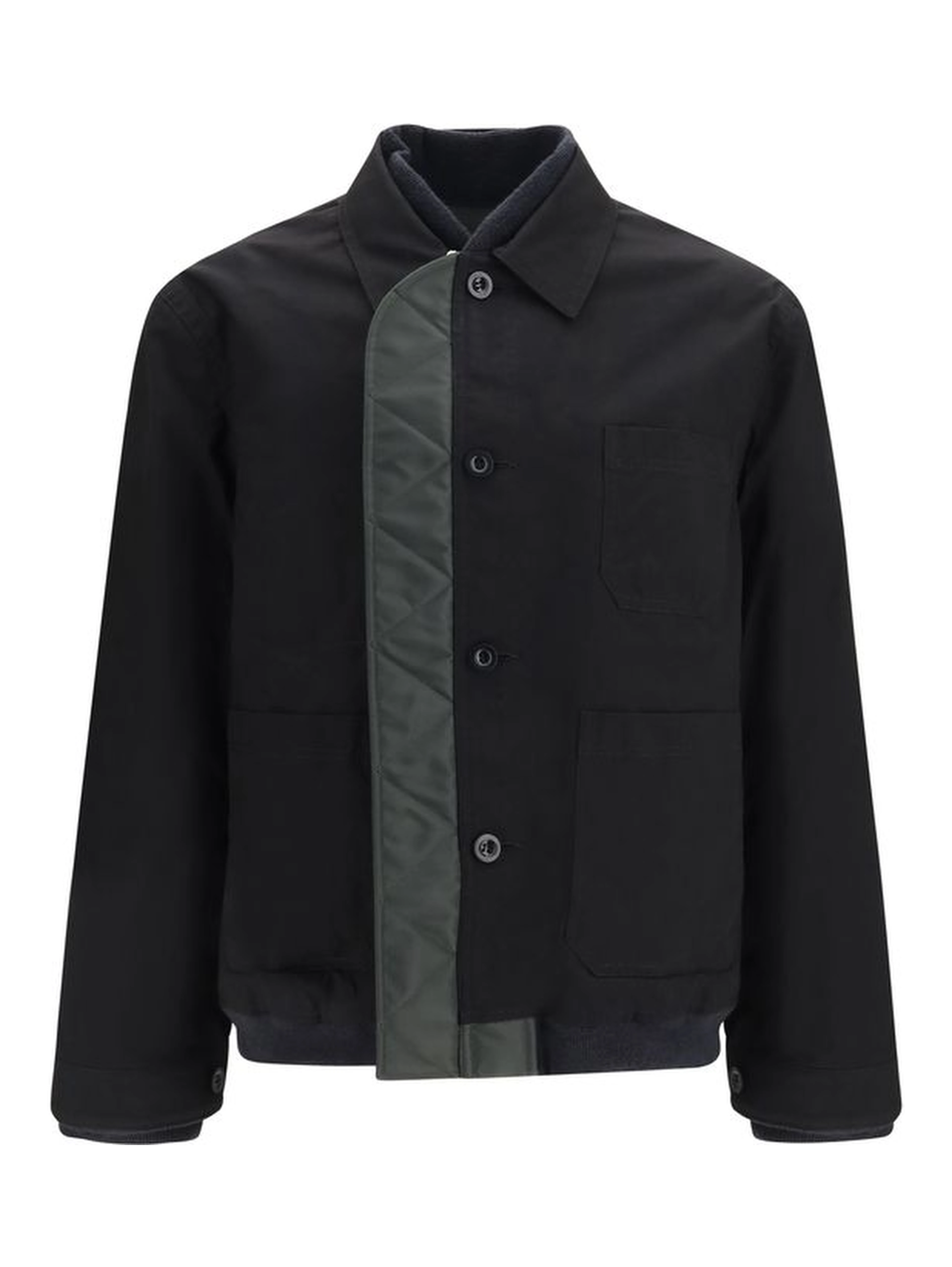 Black Nylon Bomber