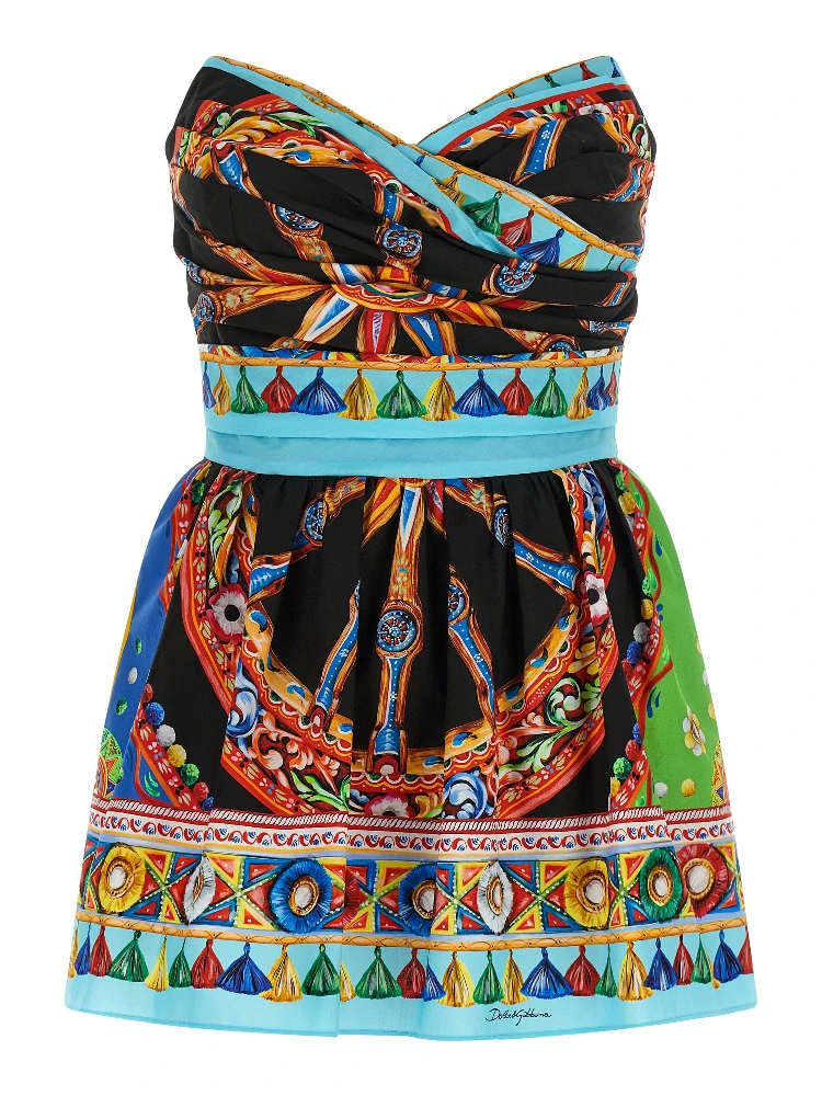 Multicolor Cotton Short Dress