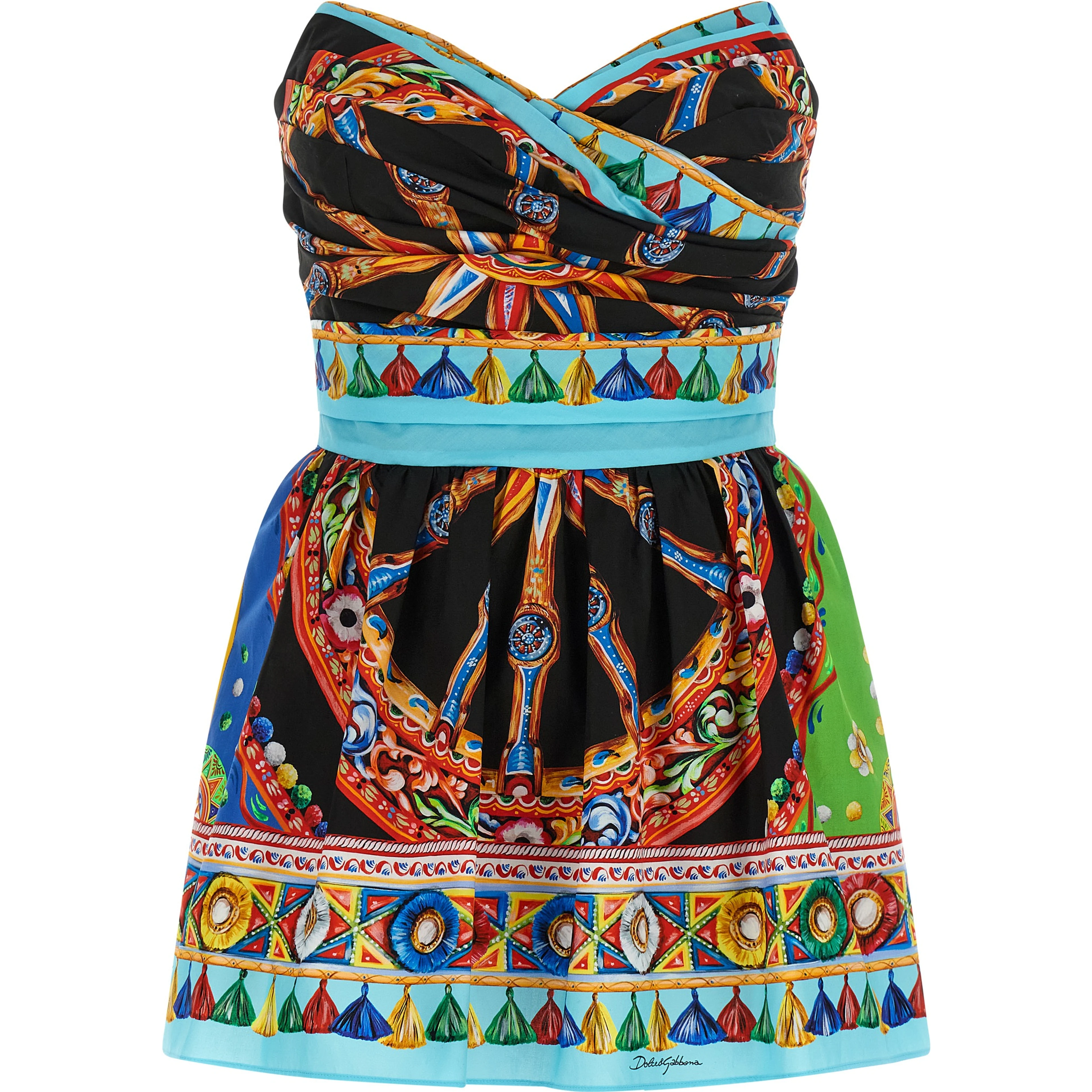 Multicolor Cotton Short Dress