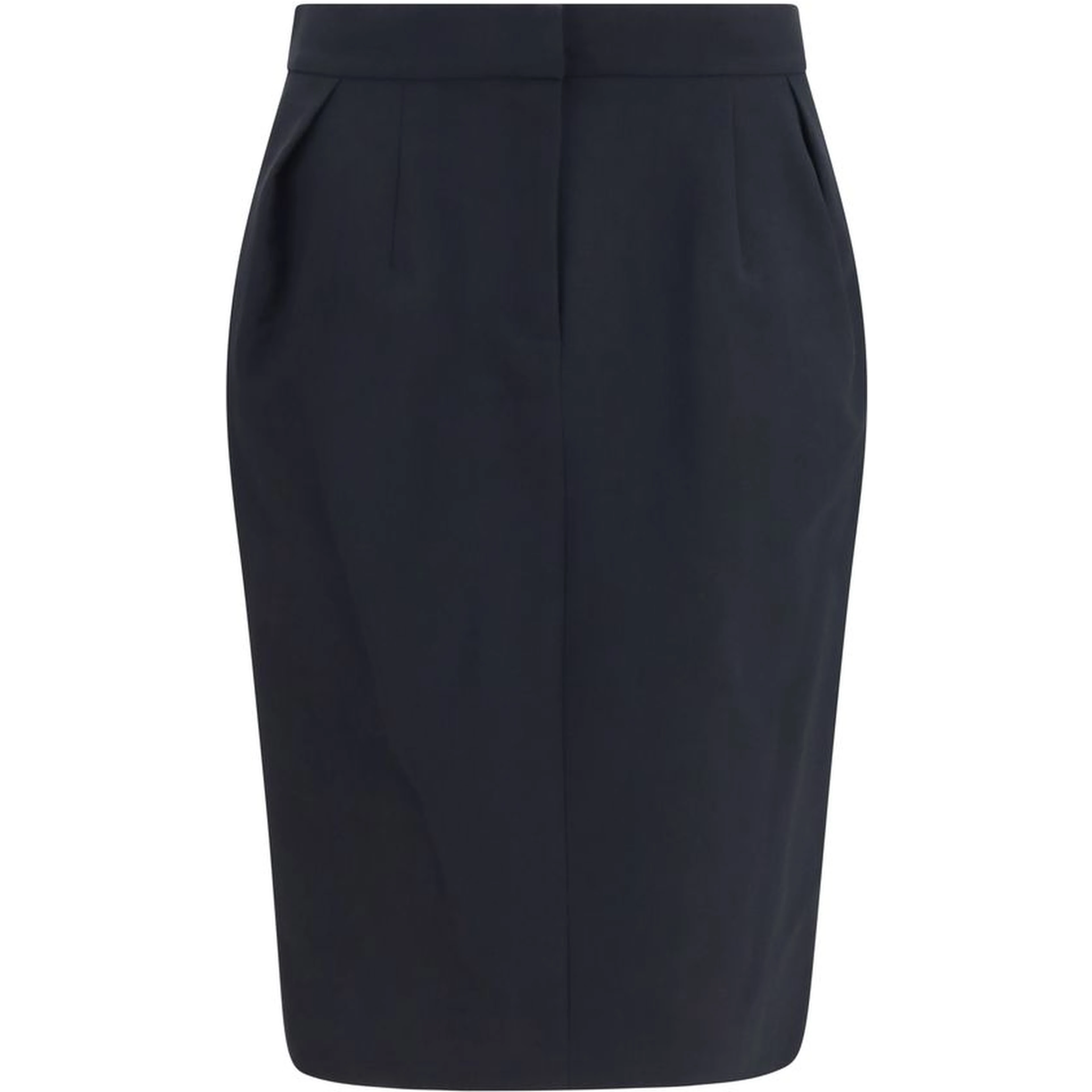 Black Cotton Midi Skirt