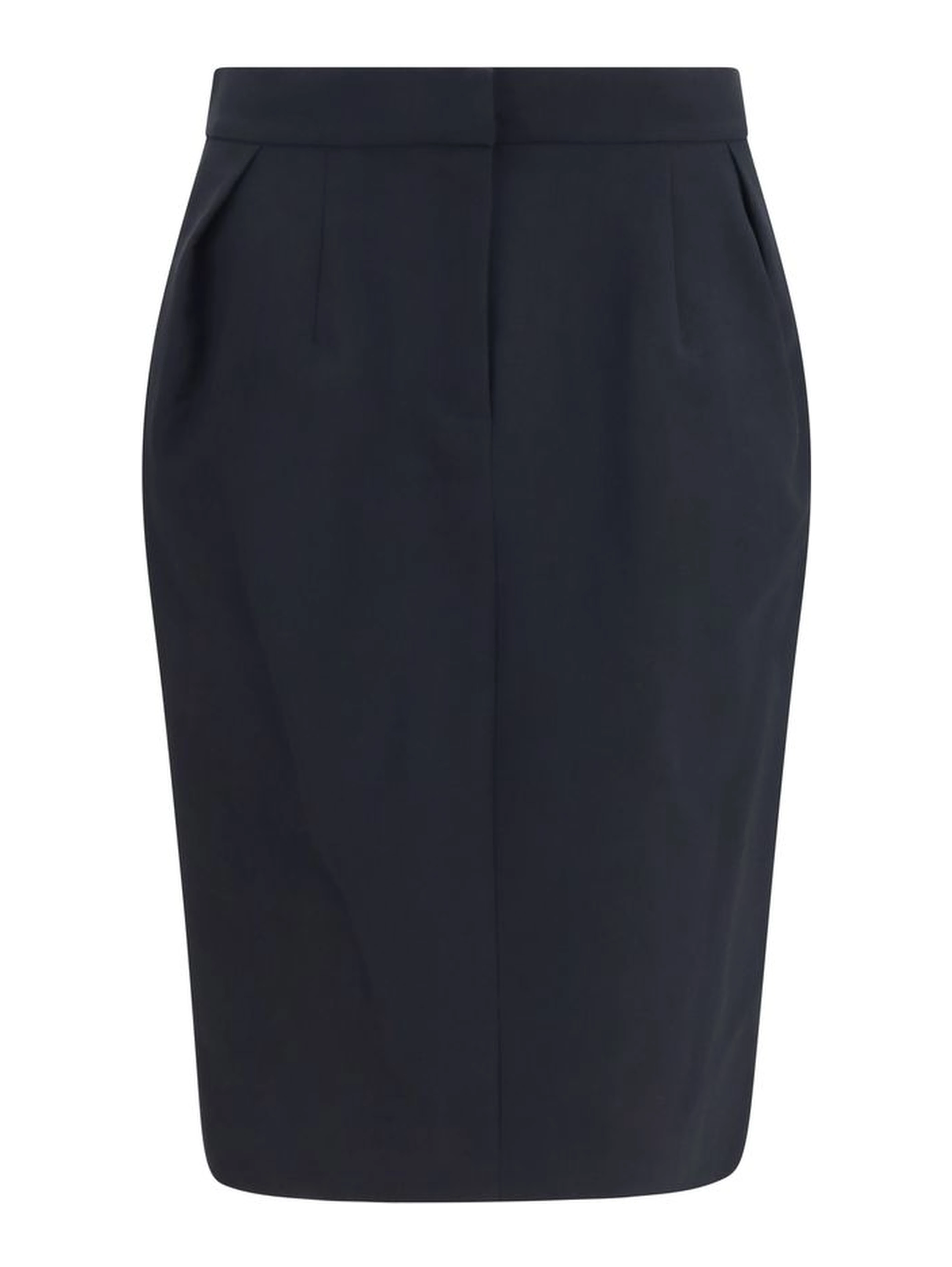 Black Cotton Midi Skirt