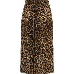 Brown Viscose Midi Skirt