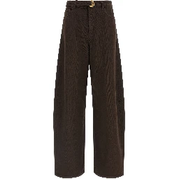 Brown Cotton High-Waisted Jean