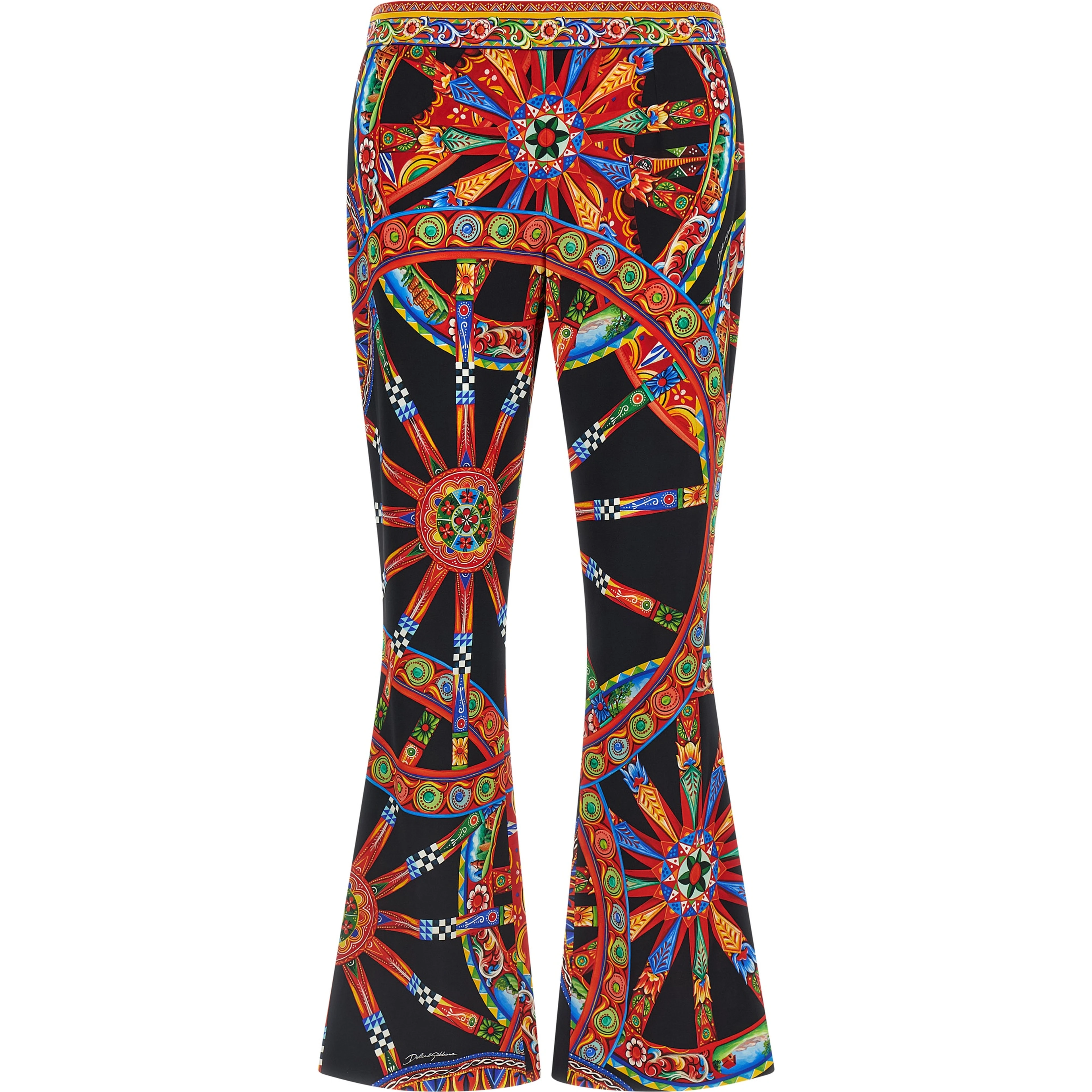 Multicolor Silk Flared Pants