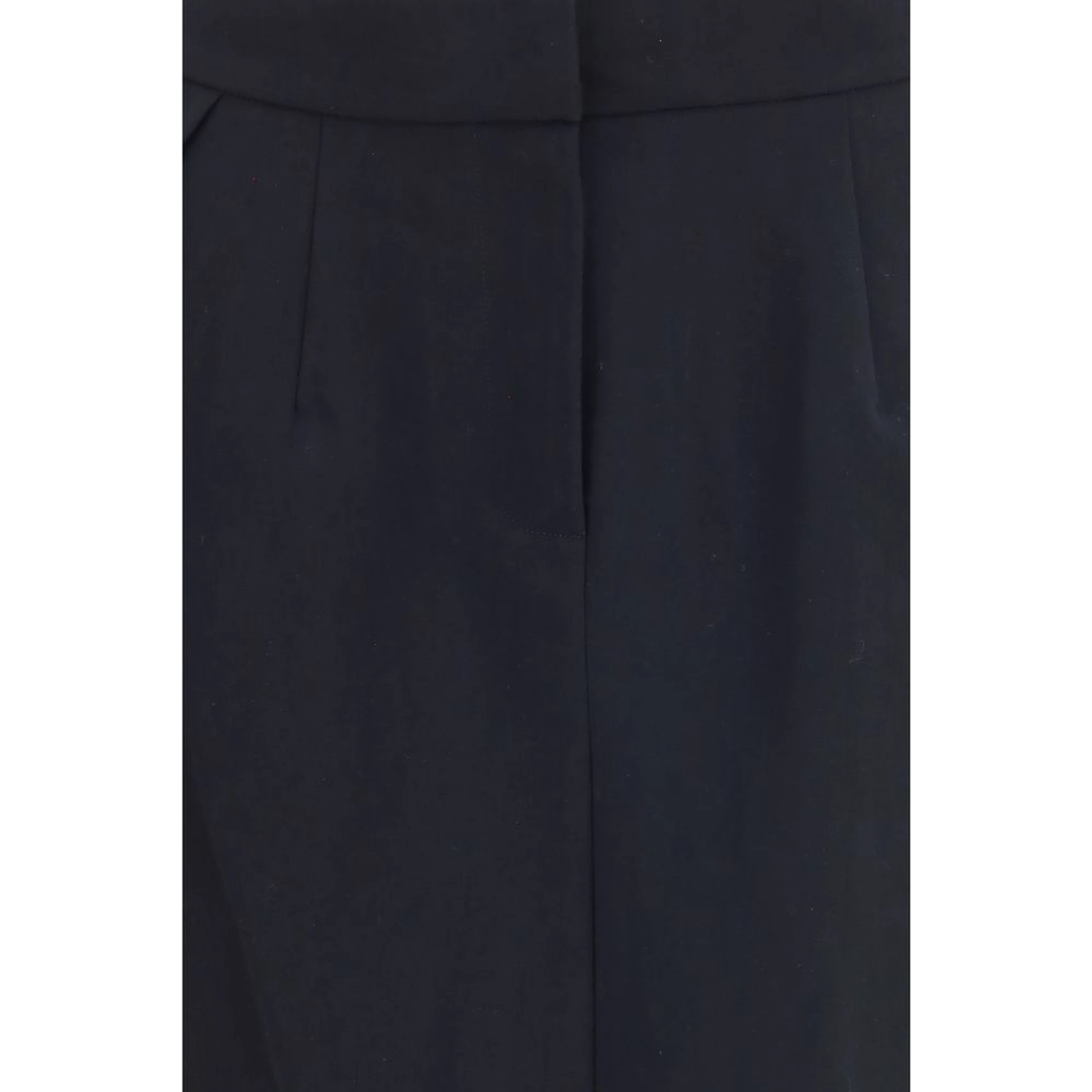 Black Cotton Midi Skirt