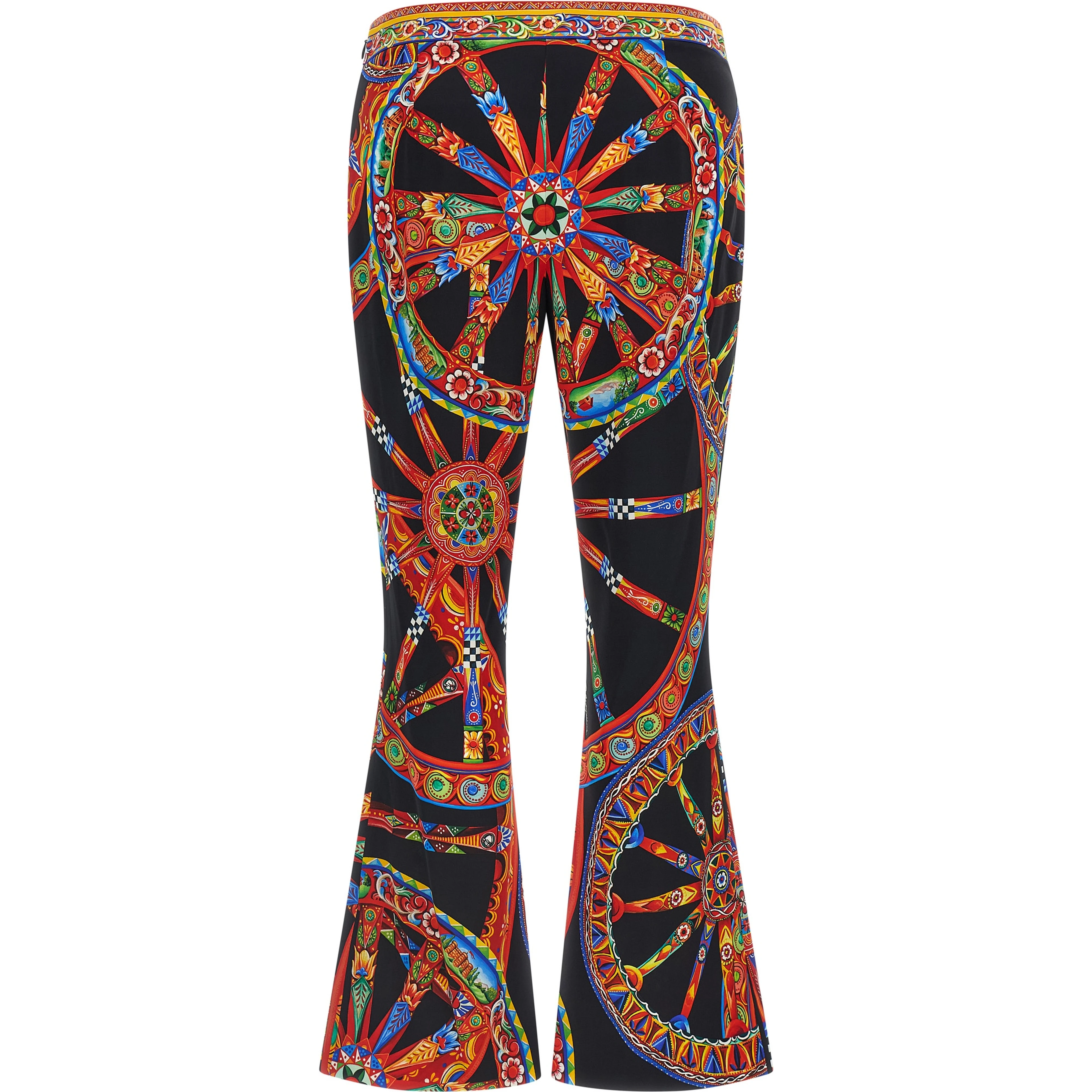 Multicolor Silk Flared Pants