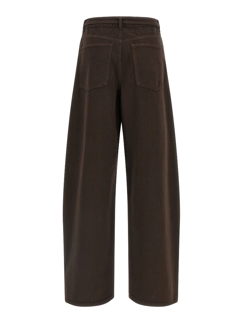 Brown Cotton High-Waisted Jean