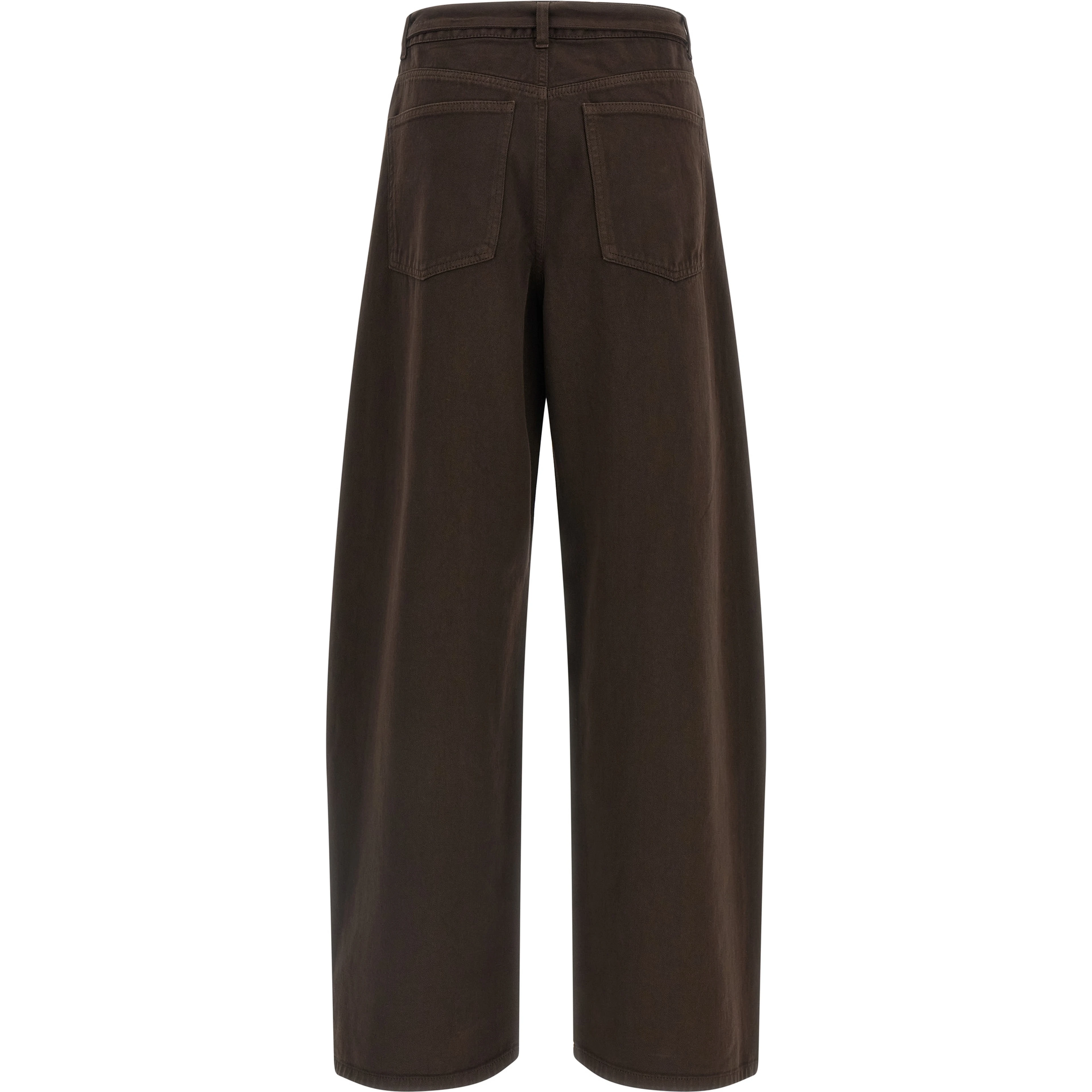 Brown Cotton High-Waisted Jean