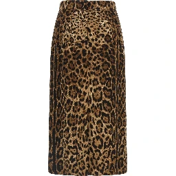 Brown Viscose Midi Skirt