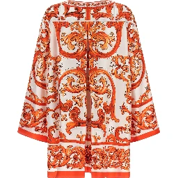 Orange Silk Short Dress