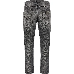 Gray Cotton Jeans Denim