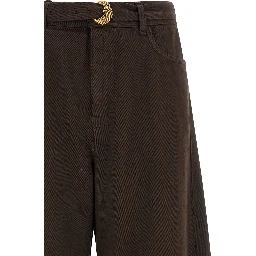 Brown Cotton High-Waisted Jean