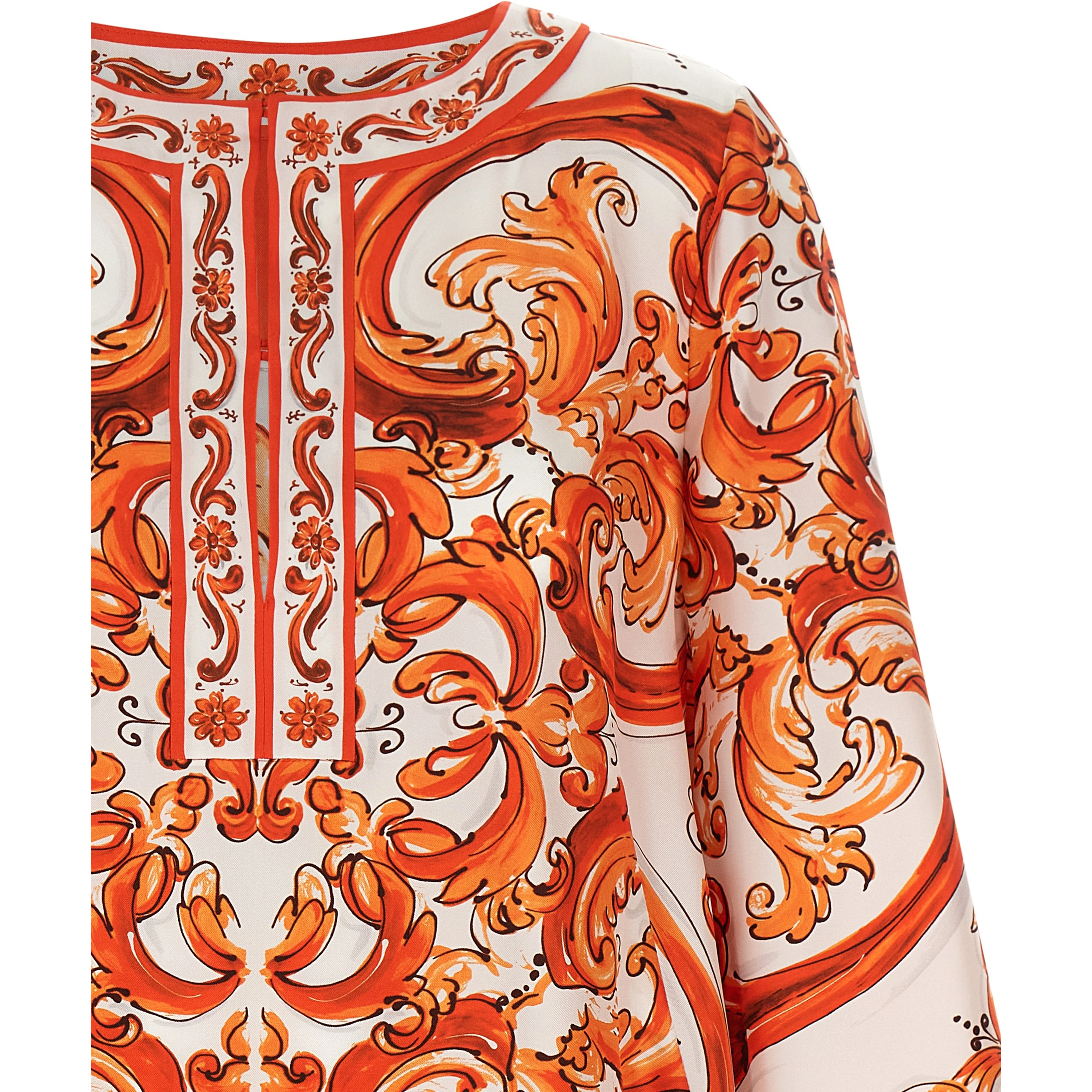 Orange Silk Short Dress