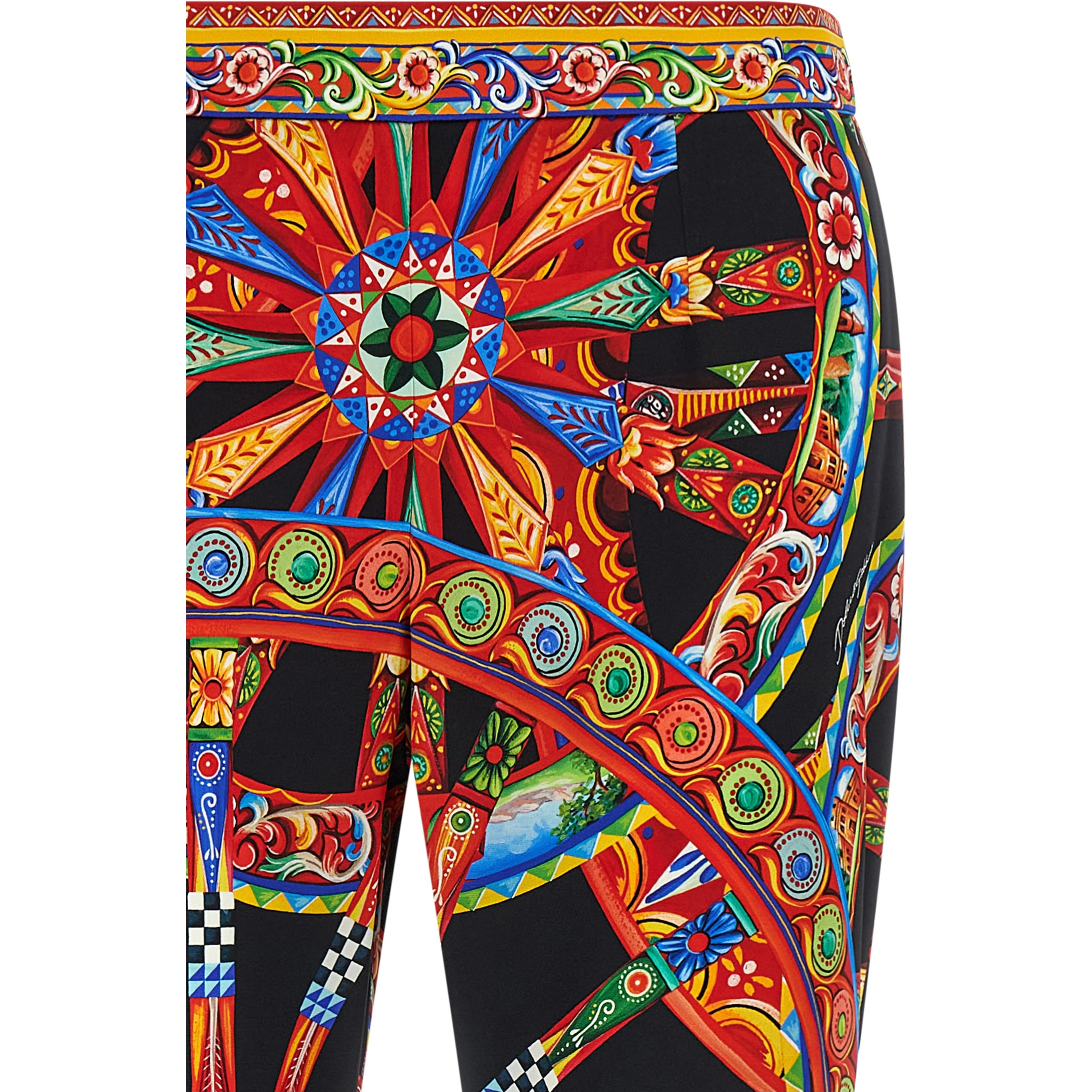 Multicolor Silk Flared Pants