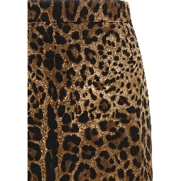 Brown Viscose Midi Skirt