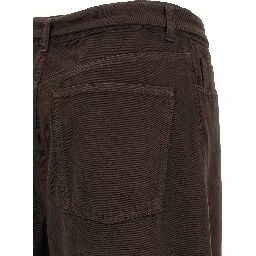 Brown Cotton High-Waisted Jean